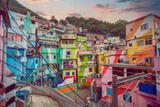 favela Santa Marta in Rio de Janeiro at sunset
