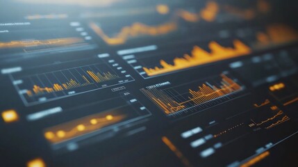 Aufkleber - A close up of a computer screen with many graphs and numbers