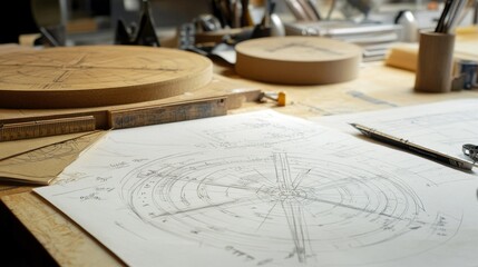Poster - Crafting detailed designs workshop technical drawings creative space close-up art and engineering