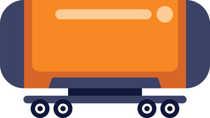 Poster - orange tank trailer transporting flammable liquid, side view isolated on white background