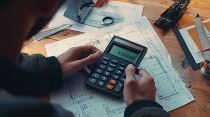 Poster - Calculating project costs office workspace business documentation professional environment close-up view financial planning