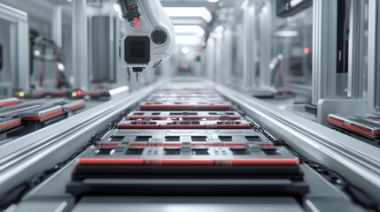 Poster - automation process manufacturing facility industrial technology modern environment close-up view rob