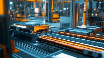 Poster - automated manufacturing process industrial facility digital imagery high-tech environment close-up v