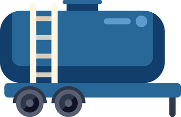 Wall Mural - Blue tank trailer transporting oil or chemical liquid, industrial transportation vehicle