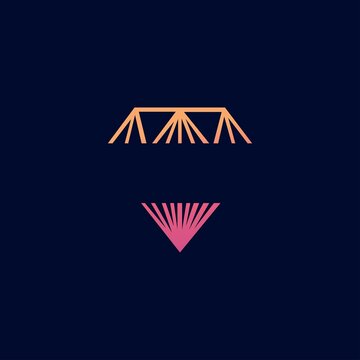 Abstract triangle gradient shape logo