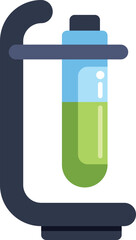 Poster - test tube with green chemical liquid standing in a laboratory stand