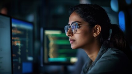 Poster - Focused Programmer Working Late