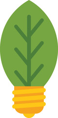 Poster - Green leaf is forming a light bulb, symbolizing eco friendly and sustainable energy solutions
