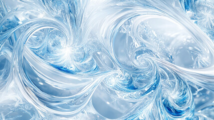 Aufkleber - Swirling blue and white fractal patterns create a visually captivating image