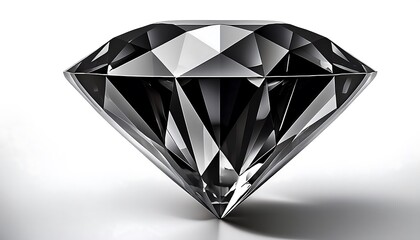 Poster -  Black diamond clip art features a shiny, isolated image on a white background, with a metal_1(348)