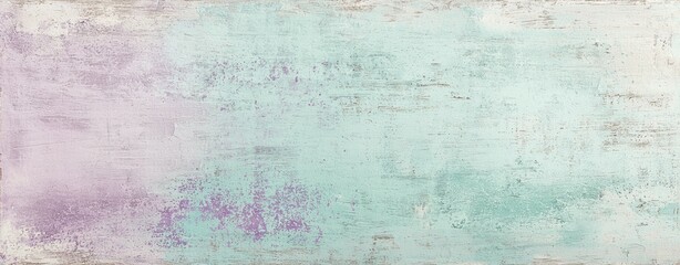 Poster - Light blue and purple paint strokes creating a beautiful textured background on a wooden panel, ideal for vintage or shabby chic designs