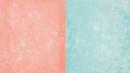 Poster - Soft pink and light blue hues combine in a split background, showcasing a subtle textured effect, perfect for adding a touch of vintage charm to designs
