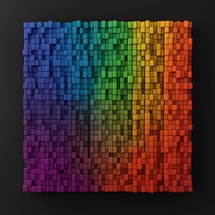 Poster - Abstract colorful blocks arranged in a rainbow pattern.