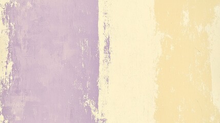 Poster - Textured background with purple. Beige. And yellow paint strokes. Offering copy space. Soft hues blend for a modern design. Perfect for decoration. Enhance visual projects with its aesthetic appeal