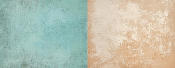 Poster - Two-tone textured background featuring light brown and turquoise colors, creating a visually appealing contrast suitable for various design projects