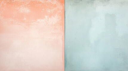 Poster - Two-tone concrete wall background featuring a vibrant pink section alongside a calming blue section, showcasing a striking color contrast and textured surface
