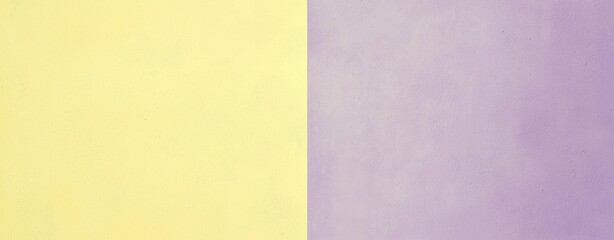 Poster - Smooth pastel yellow and purple backgrounds are divided vertically, creating a striking two-tone backdrop perfect for design projects