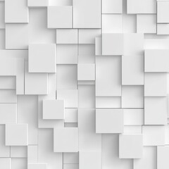 Poster - Abstract white 3D cube pattern background.