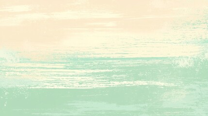 Fototapete - Soft and dreamy pastel green and beige abstract background featuring artistic brushstrokes, subtle textures, and a gradient effect, creating a serene and calming visual