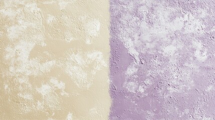 Poster - Two-tone textured wall featuring a distressed, painted surface in beige and lavender, providing an abstract backdrop ideal for design projects