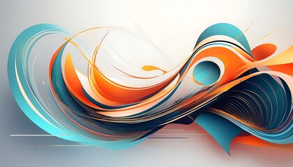 Poster -  Liquid shapes form a futuristic banner on a white background, showcasing modern technol_1(562)