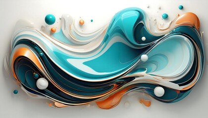 Poster -  Liquid shapes form a futuristic banner on a white background, showcasing modern technology _1(560)