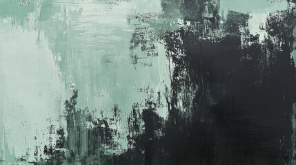 Poster - Green and black oil paint blend beautifully, creating a stunning abstract textured background with visible brushstrokes adding depth and character. Perfect for adding creativity to any space