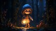 © Magic Stock - A photo of a 3D character with a candle-lit lantern