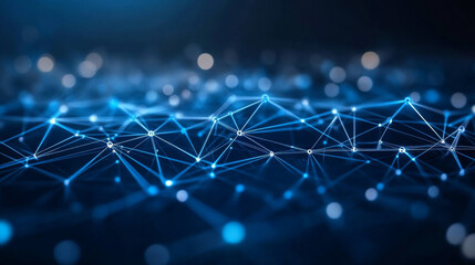 Aufkleber - a blue digital circuit board design. it shows connected lines and dots, suggesting a futuristic, ai-