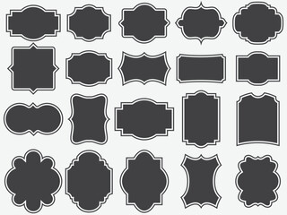 badge shape vector military shield silhouettes. security, football patches isolated on white backgro