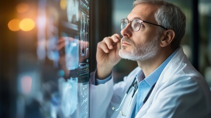Poster - Doctor Analyzing Medical Data on Screen