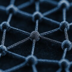 Poster - Abstract blue network of connected spheres.