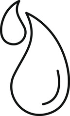 Poster - Simple line art icon of a fuel drop with a flame, symbolizing combustion and energy