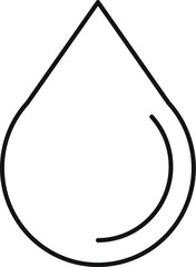 Poster - Simple line drawing of a water droplet symbolizing cleanliness, hydration, and essential resources