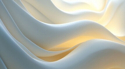 Poster - A white fabric with a wave pattern
