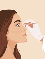 Poster - A cosmetic surgeon is carefully marking the facial area of a woman in preparation for a surgical procedure at the clinic. Generative AI