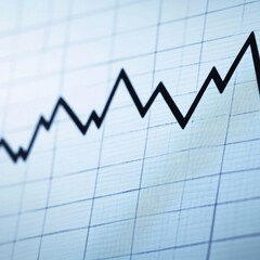 Poster - Black line graph on a white grid background, showing an upward trend with fluctuations.