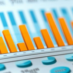 Poster - Close-up of a bar graph showing increasing growth.