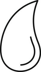 Poster - simple, minimalist line art illustration of a single drop of water, symbolizing purity, hydration, o