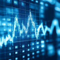 Poster - Close-up view of a stock market chart showing financial data.