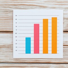 Poster - Colorful bar chart on a wooden surface.