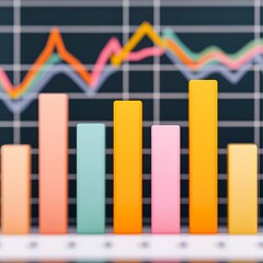 Poster - Colorful bar chart with line graph showing growth and trends.