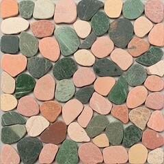 Poster - Multicolored pebble mosaic tile sheet.