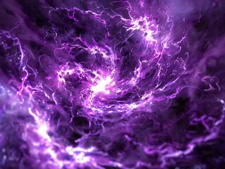 Wall Mural - purple lightning in the space, computer generated abstract background
