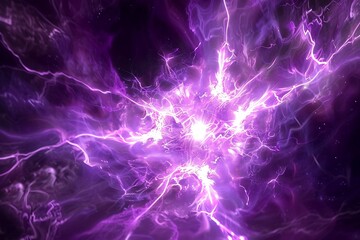 Wall Mural - purple lightning in the space, computer generated abstract background