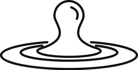 Poster - minimalist line art illustration of concentric circular ripples expanding on a liquid surface after 