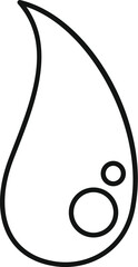 Poster - simple line art of a water drop, representing purity, cleanliness, and refreshment