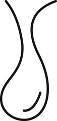 Poster - simple black and white line drawing of a single drop of water dripping from a surface