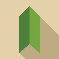 Poster - minimalist green arrow pointing upward symbolizing growth, success, and achievement, with long shado