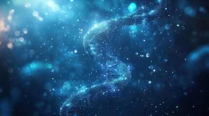 Poster - abstract representation of dna in a cosmic environment, highlighting genetics and life.
